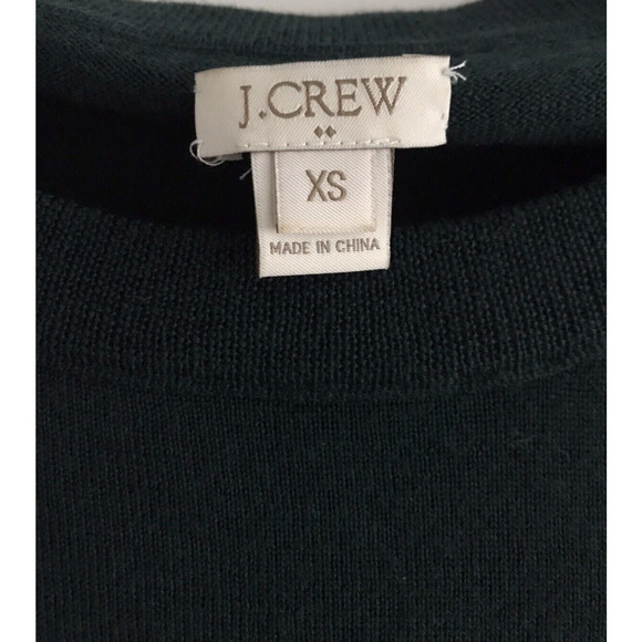J. Crew | Women's 3/4 Sleeve Crew Neck Pullover Wool Tee Size XS Green - Picture 7 of 9